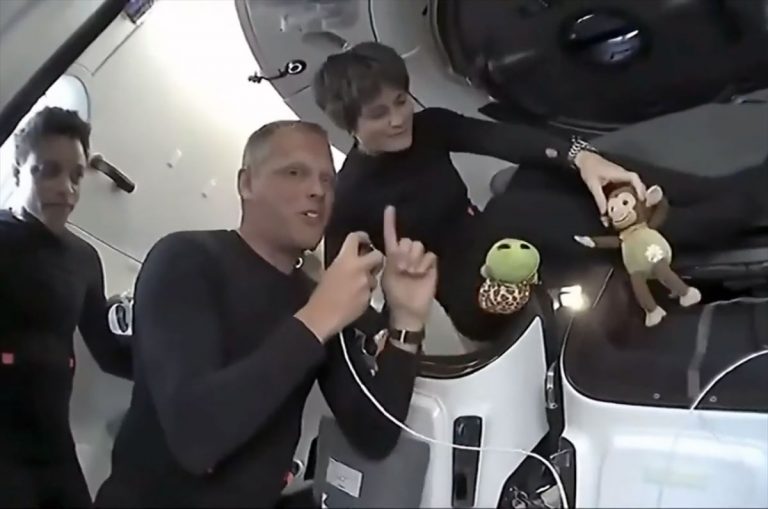 SpaceX Crew-4 astronauts fly plush turtle and monkey as zero-g indicators_626a908f2e19a.jpeg