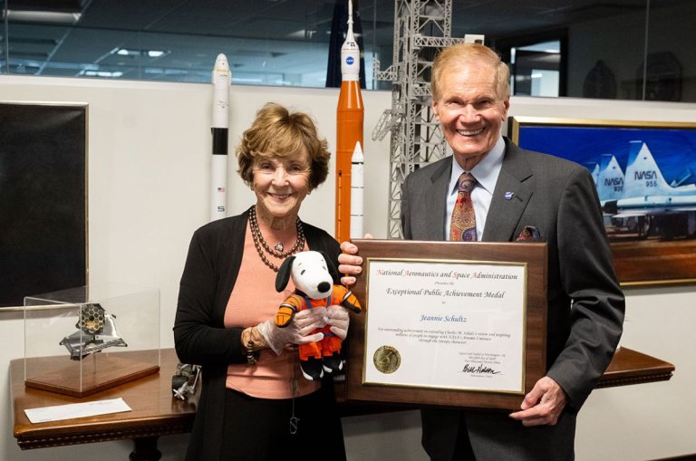 Jean Schulz awarded NASA achievement medal for sending Snoopy to the moon_6435686a64ec4.jpeg