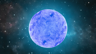 A glowing silvery blue sphere.