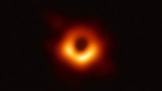 A glowing orange ring with a dark center