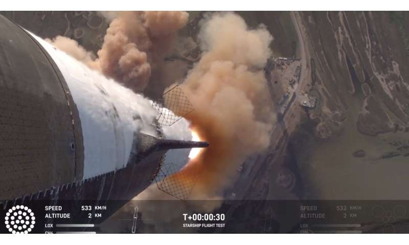 SpaceX launches giant Starship rocket, but aborts attempt to catch booster with mechanical arms