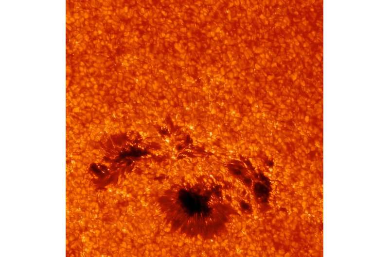 Sunspots and solar flares, created by the sun's magnetism, can affect the Earth's surface