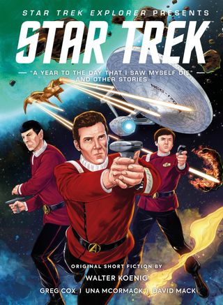 A book cover featuring sci-fi starships and uniformed officers